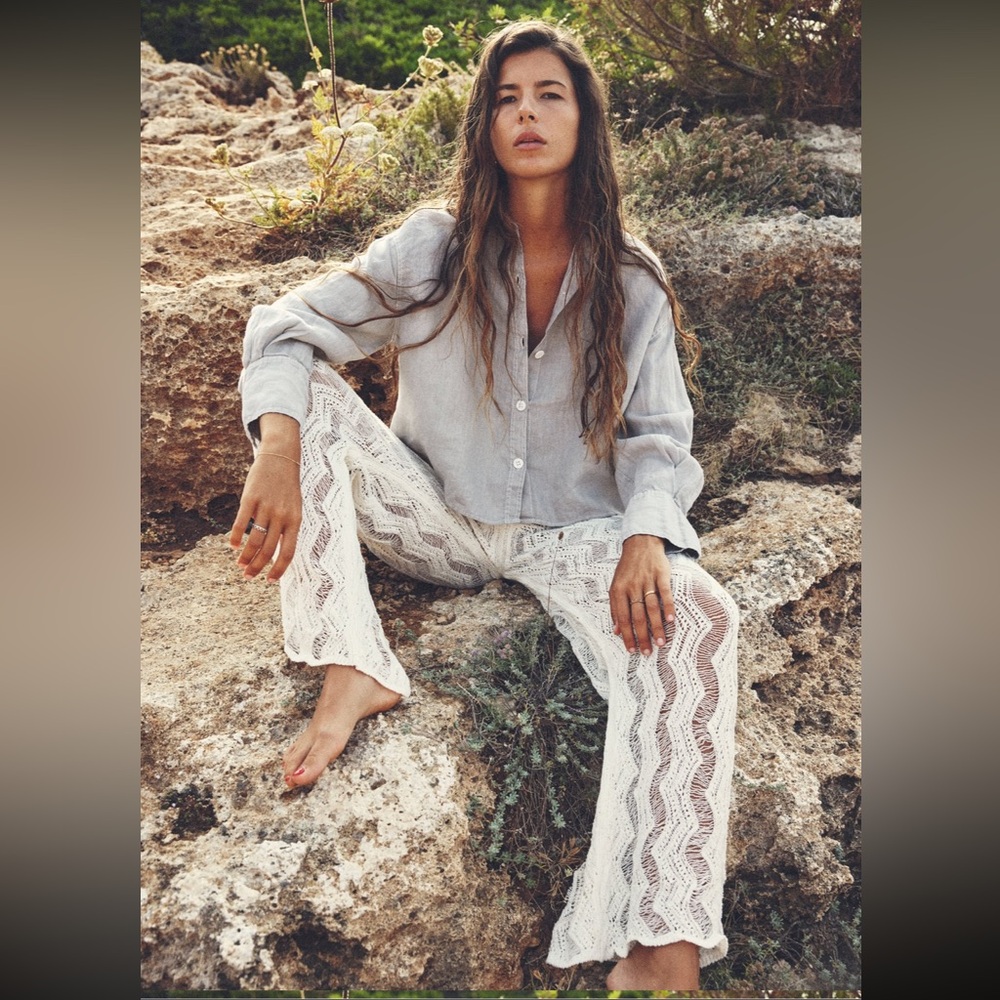 Zara crochet wide leg pants
